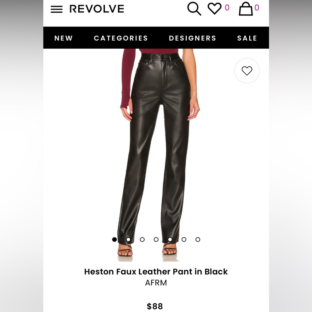AFRM faux leather pants in Black